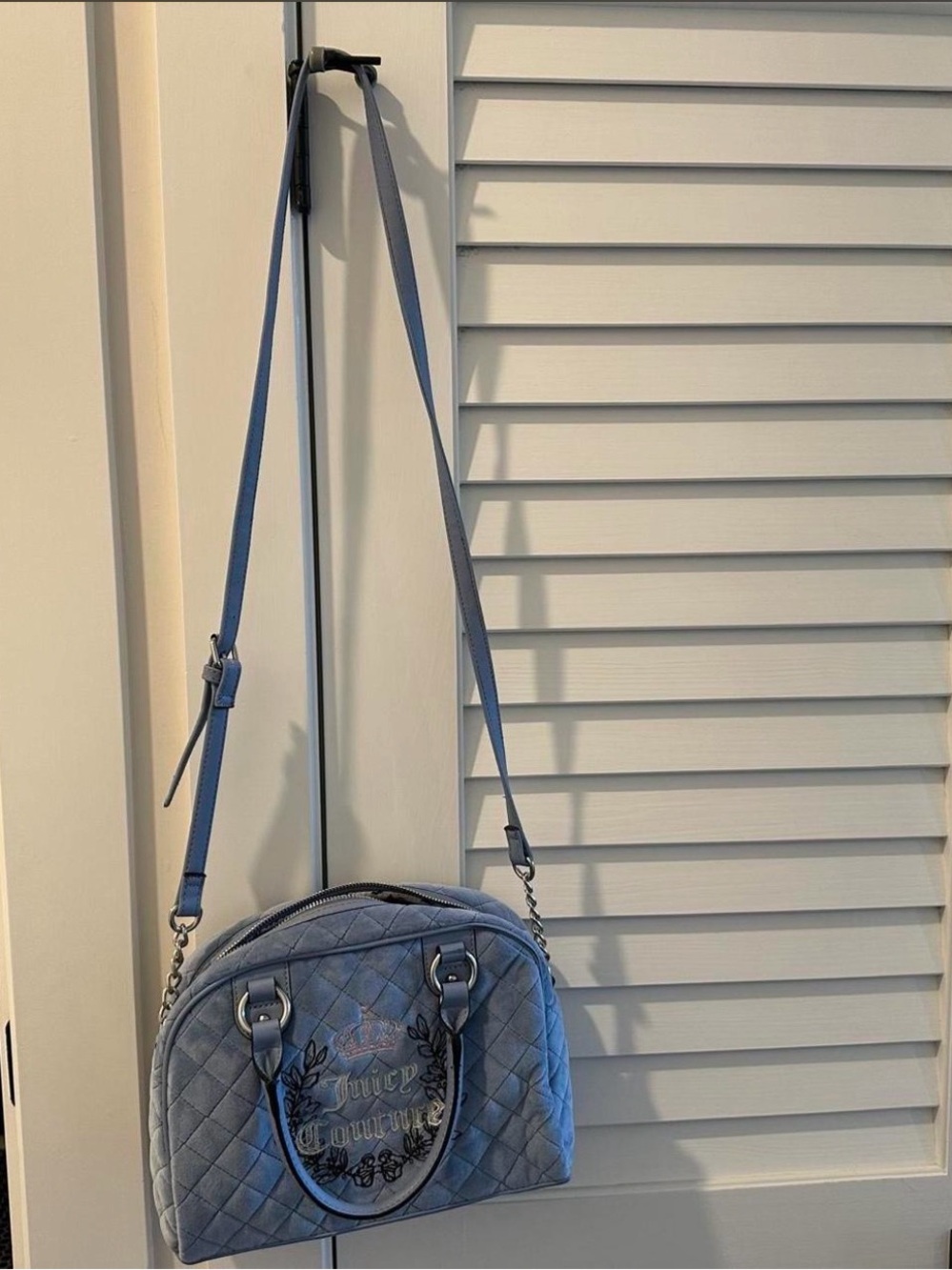 Juicy Couture Quilted Light Blue Crossbody Bag